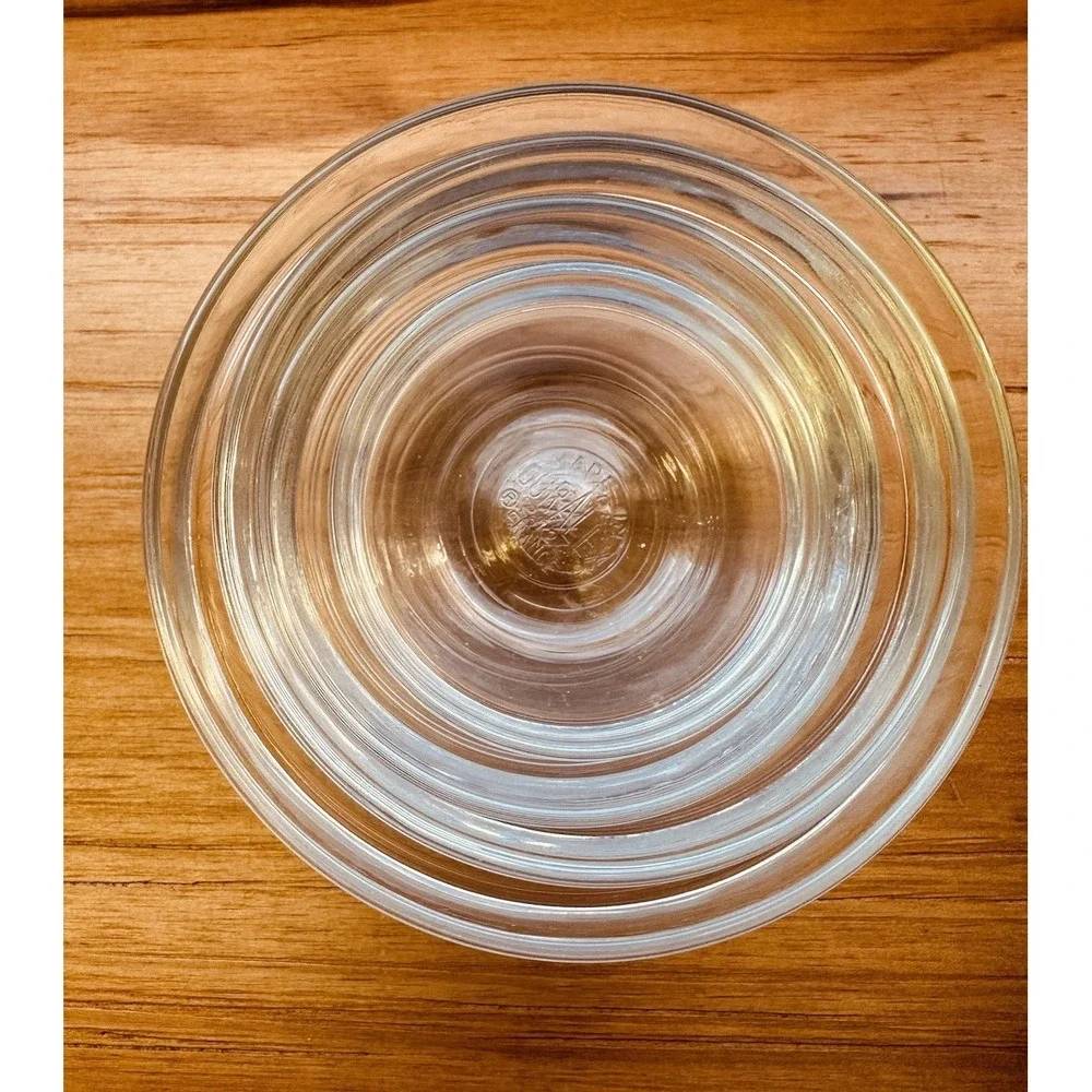 Duralex Clear Glass Nesting Mixing Condiments Bowls Set Of 4 Made in France
